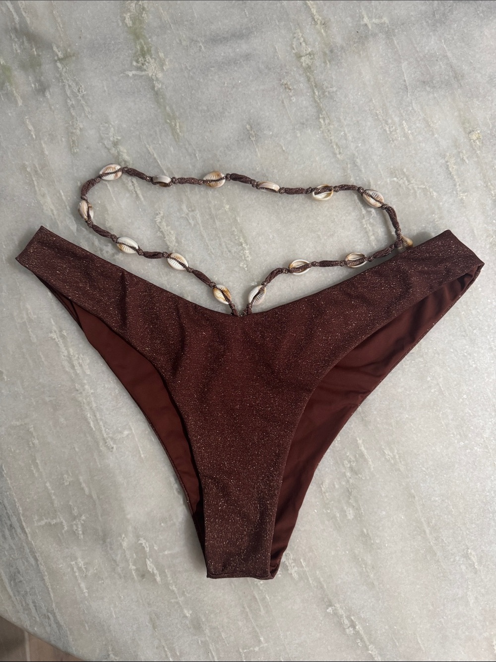 Beach Bunny Swimwear Brielle Tango Bottom in Brown